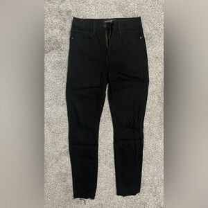 Just Black Denim High Rise Black Ripped Jegging Jeans size 25